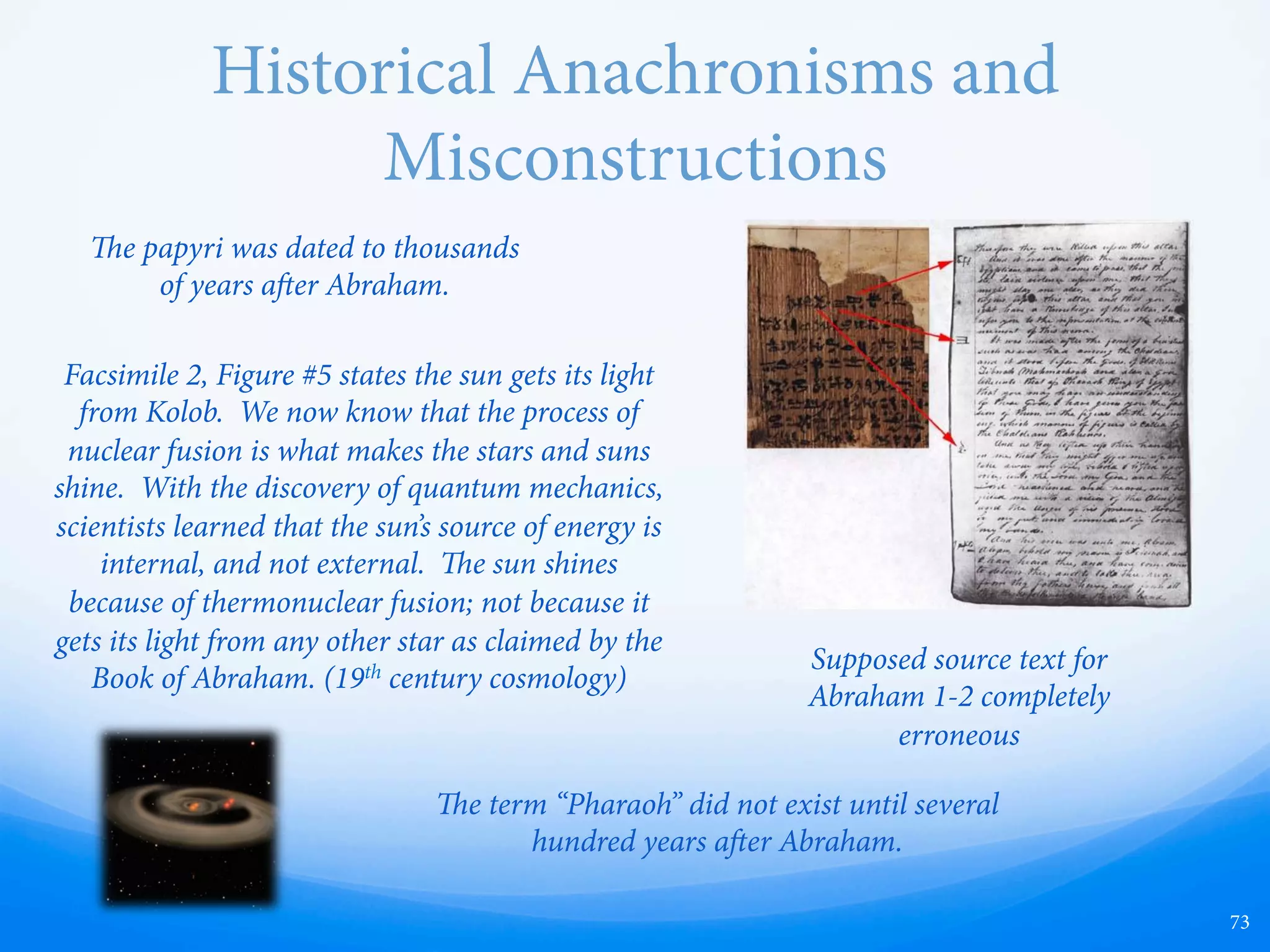 Resurrection Vignettes
73
Joseph Smith
Interpretation
Egyptologist
Interpretation
 