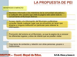 Equipo de trabajo responsableDIRECTOsGENTUR –  Coord. Mcpal de Educ. E.T.R. Cinco y Somos 6