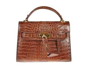 Genuine alligator leather bag bcm203 brown