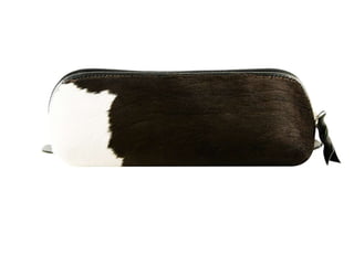 Genuine cow leather with hair on makeup bag chmakeup10 black  brown  white