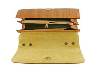 Genuine eel leather bag eel beve50 beige