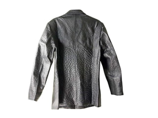 Genuine ostrich leather jacket osjacket01 black