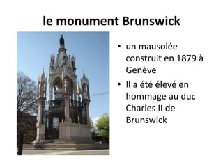 le monument Brunswickun mausolée construit en 1879 à Genève Il a été élevé en hommage au duc Charles II de Brunswick