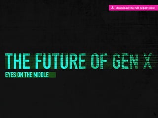 Though most Xers have been
out of college for at least fifteen
years, they have nearly as much
student loan debt as Millennials,
averaging $20K. (Pew)
 