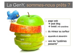     page web
      post blog
      tweet 140 caractères

    du mineur au surfeur

    aquarelle et alexandrin

    vers les "systèmes
     passants"
 