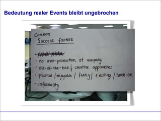 Bedeutung realer Events bleibt ungebrochen 