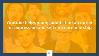 34
Youtube helps young adults find an outlet
for expression and self entrepreneurship
 