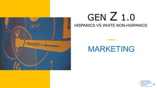 MARKETING
GEN Z 1.0
HISPANICS VS WHITE NON-HISPANICS
20
 