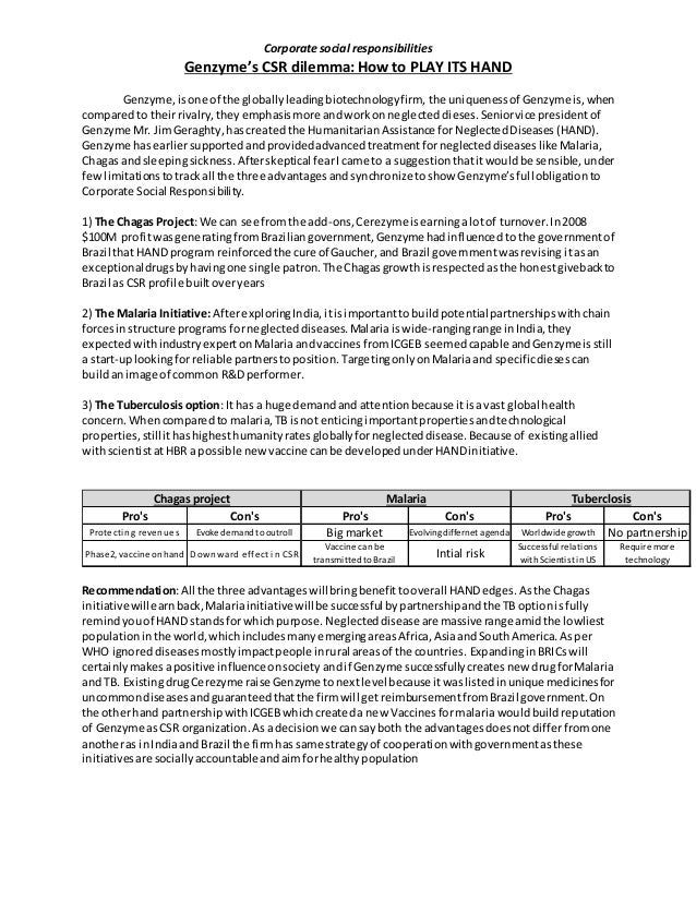 Genzyme s csr dilemma essay 08 image
