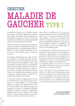 GENZYME Focus sur la maladie de Gaucher Type I PDF