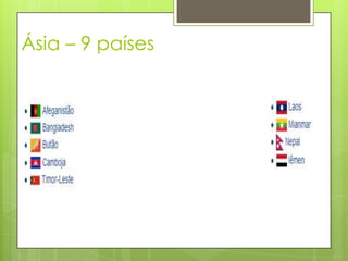 Ásia – 9 países
 