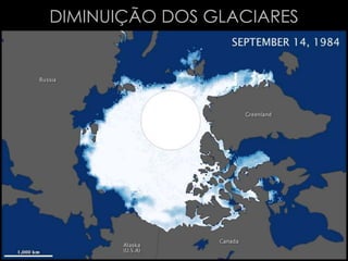 DIMINUIÇÃO DOS GLACIARES
 