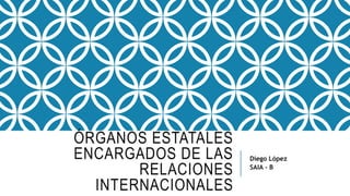 ÓRGANOS ESTATALES
ENCARGADOS DE LAS
RELACIONES
INTERNACIONALES
Diego López
SAIA - B
 