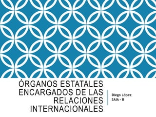 ÓRGANOS ESTATALES
ENCARGADOS DE LAS
RELACIONES
INTERNACIONALES
Diego López
SAIA - B
 