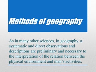 Direct Statement Geography MEANING AND NATURE OF GEOGRAPHY | PPTX