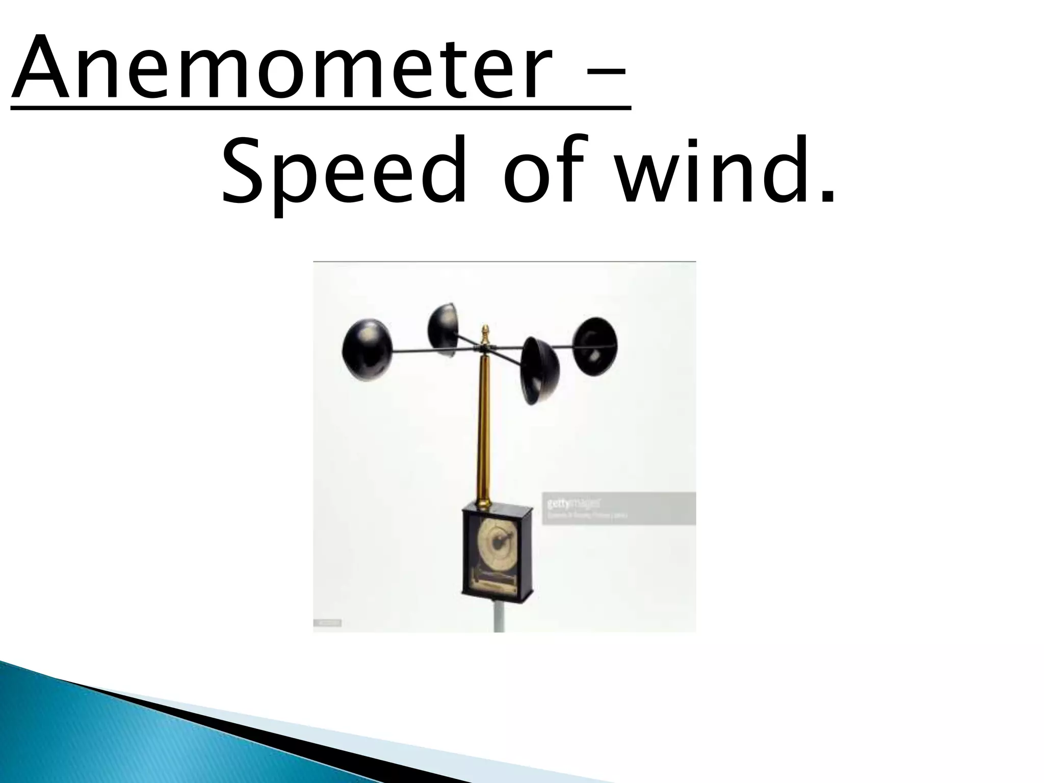 Anemometer -
Speed of wind.
 