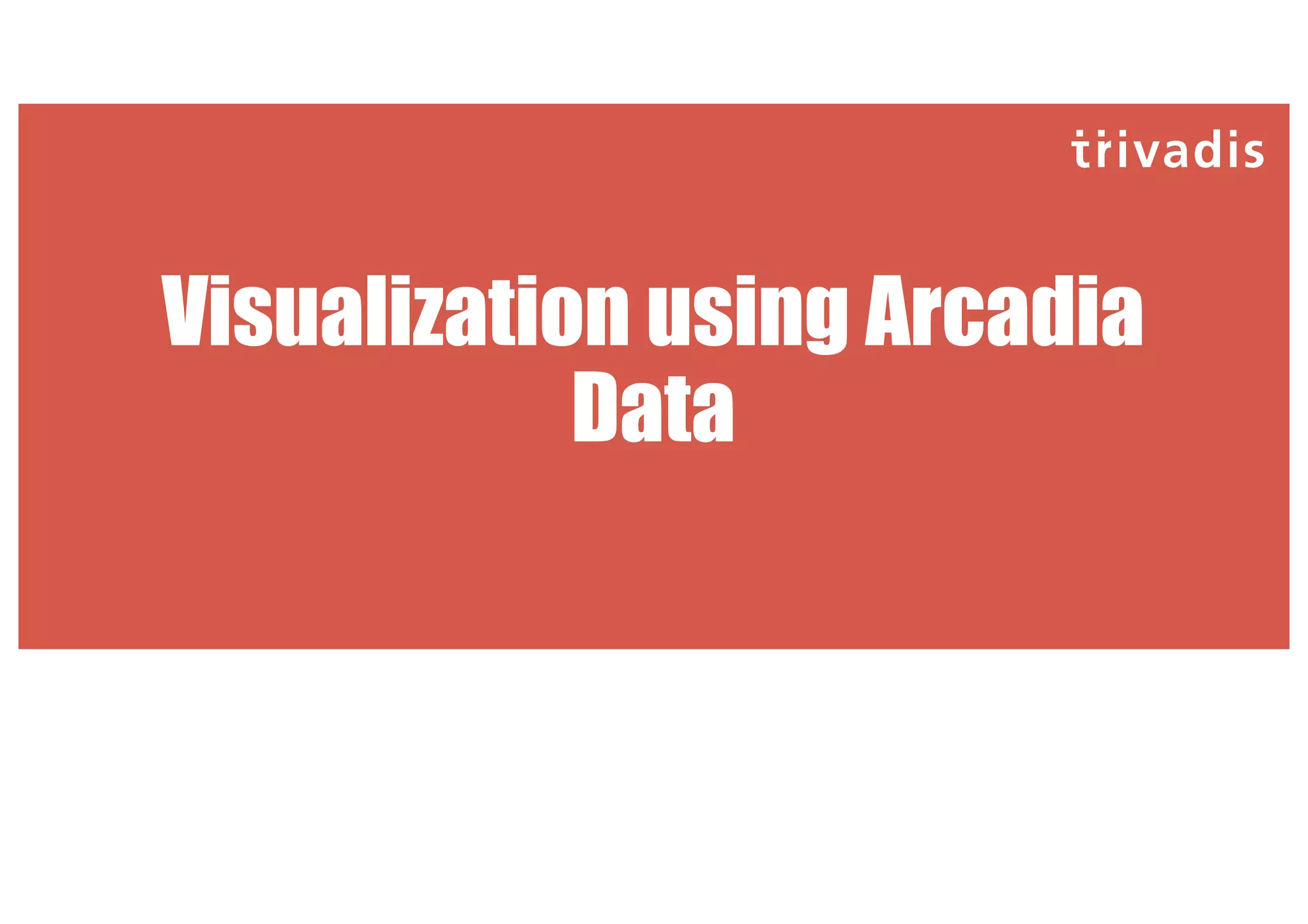 Visualization using Arcadia
Data
 
