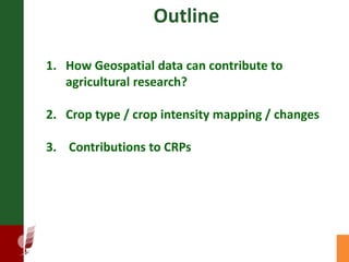 Supporting the mission of ICRISAT using Geospatial tools 