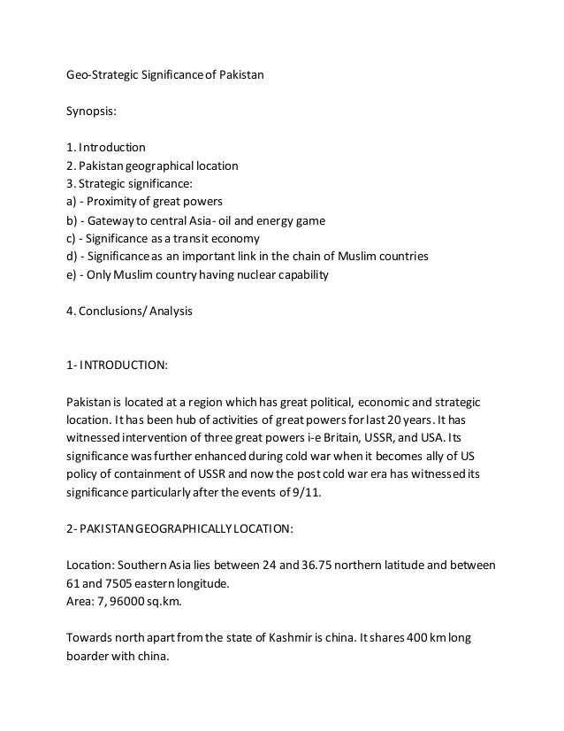 Geo Strategic Imp Of Pak