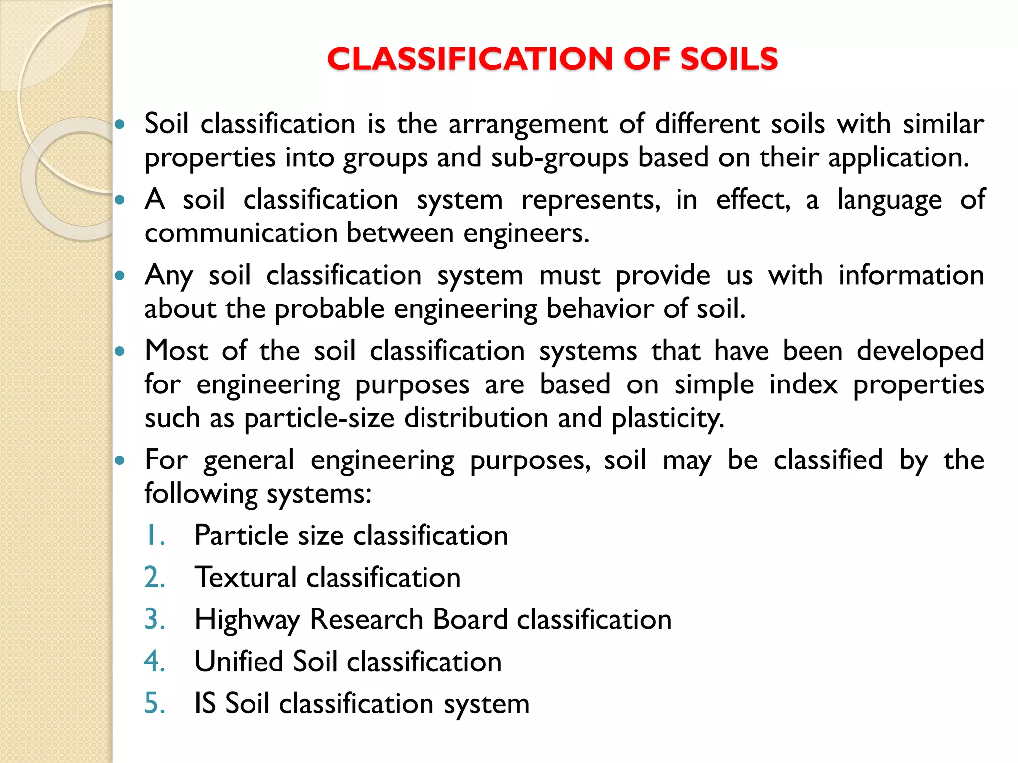 Index properties of soil and Classification of soils(Geotechnical ...