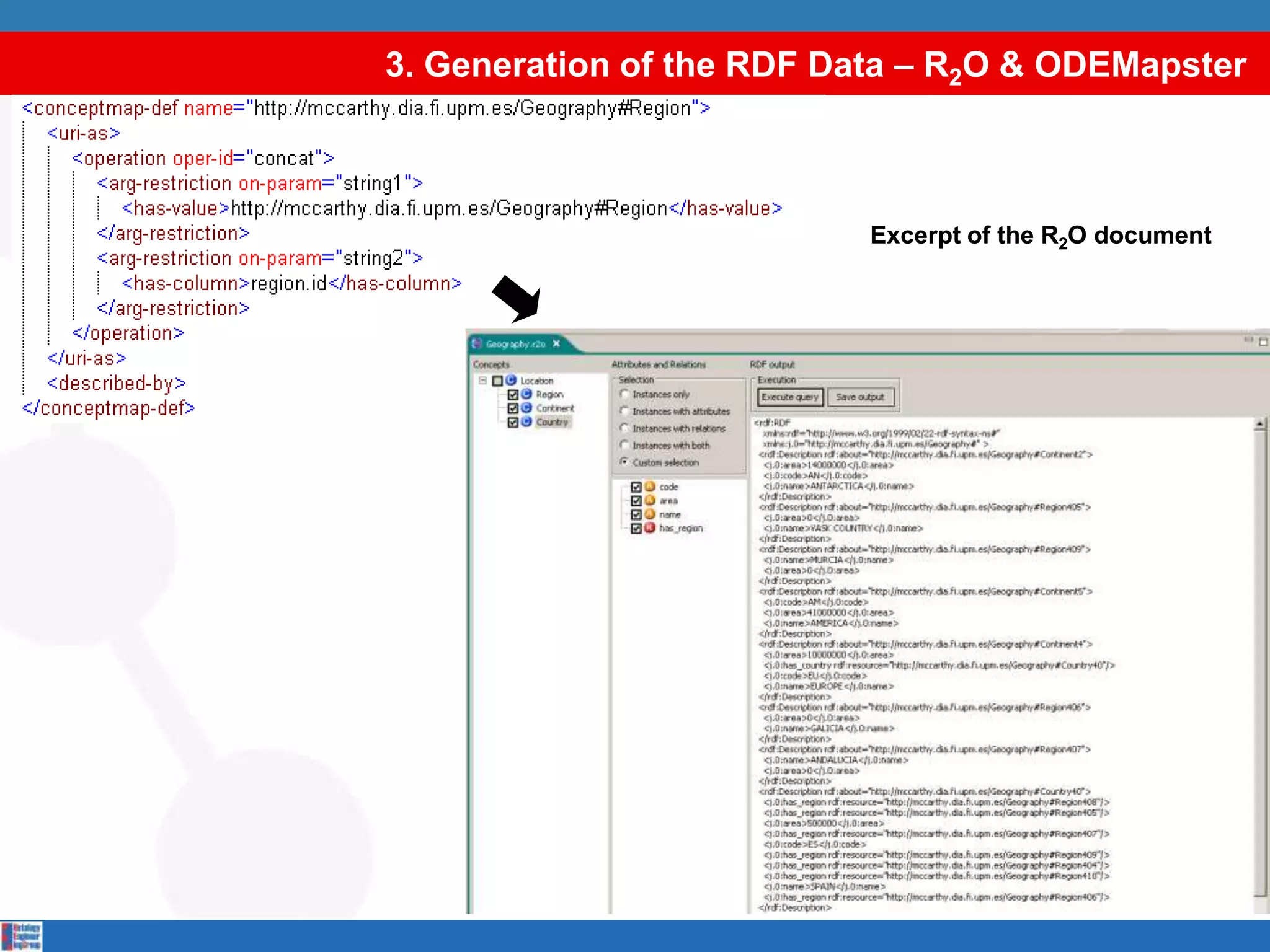 3. Generation of the RDF Data – R2O & ODEMapsterExcerpt of the R2O document