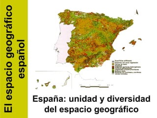 España: unidad y diversidad del espacio geográfico El espacio geográfico español 