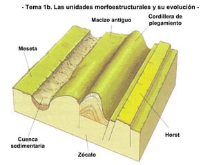 1. Unidades morfoestructurales <ul><li>Era primaria </li></ul><ul><li>Rocas silíceas </li></ul><ul><li>Rocas muy rígidas (...