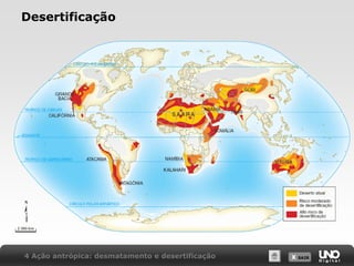 X SAIRX SAIR
Desertificação
4 Ação antrópica: desmatamento e desertificação
 