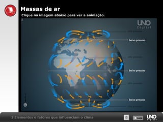 X SAIRX SAIR1 Elementos e fatores que influenciam o clima
Massas de ar
Clique na imagem abaixo para ver a animação.
 