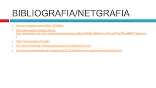 BIBLIOGRAFIA/NETGRAFIA
1.

http://pt.wikipedia.org/wiki/Eti%C3%B3pia

2.

http://www.google.pt/imgres?hl=pthttp://www.webbusca.com.br/atlas/bandeiras/etiopia.gif&w=400&h=300&ei=muShUsrOCae57AaAkIDYCw&zoom=
1

3.

https://www.google.pt/images

4.

http://www.infoescola.com/geografia/paises-em-desenvolvimento/

5.

http://tantosapatoseudescalco.blogspot.pt/2013/05/politicas-demograficas-antinatalistas.html

 