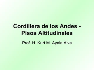 Cordillera de los Andes -
Pisos Altitudinales
Prof. H. Kurt M. Ayala Alva
 