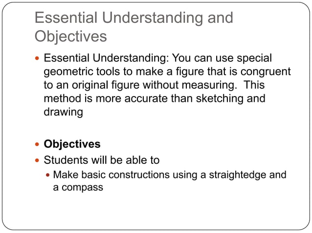 Geometry 1-7 Constructions | PPTX