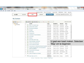 U gaat een kaart maken. Selecteer
‘Map’ om te beginnen
 