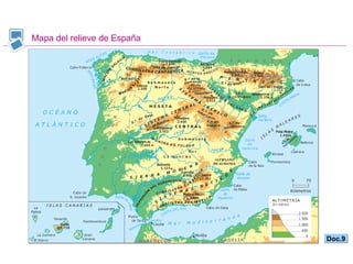 Mapa del relieve de España Doc.9 