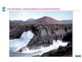 Los Hervideros, costa acantilada en Lanzarote (Canarias) Doc.56 