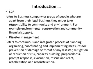 Role of corporate social responsibility as an emergency avenue in ...