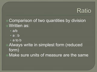 Difference Ration Form Geo 7-1 Ratios and Proportions | PPTX