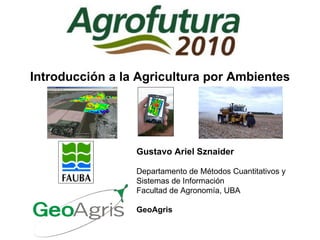 Introducción a la Agricultura por Ambientes Gustavo Ariel Sznaider Departamento de Métodos Cuantitativos y Sistemas de Información Facultad de Agronomía, UBA GeoAgris 