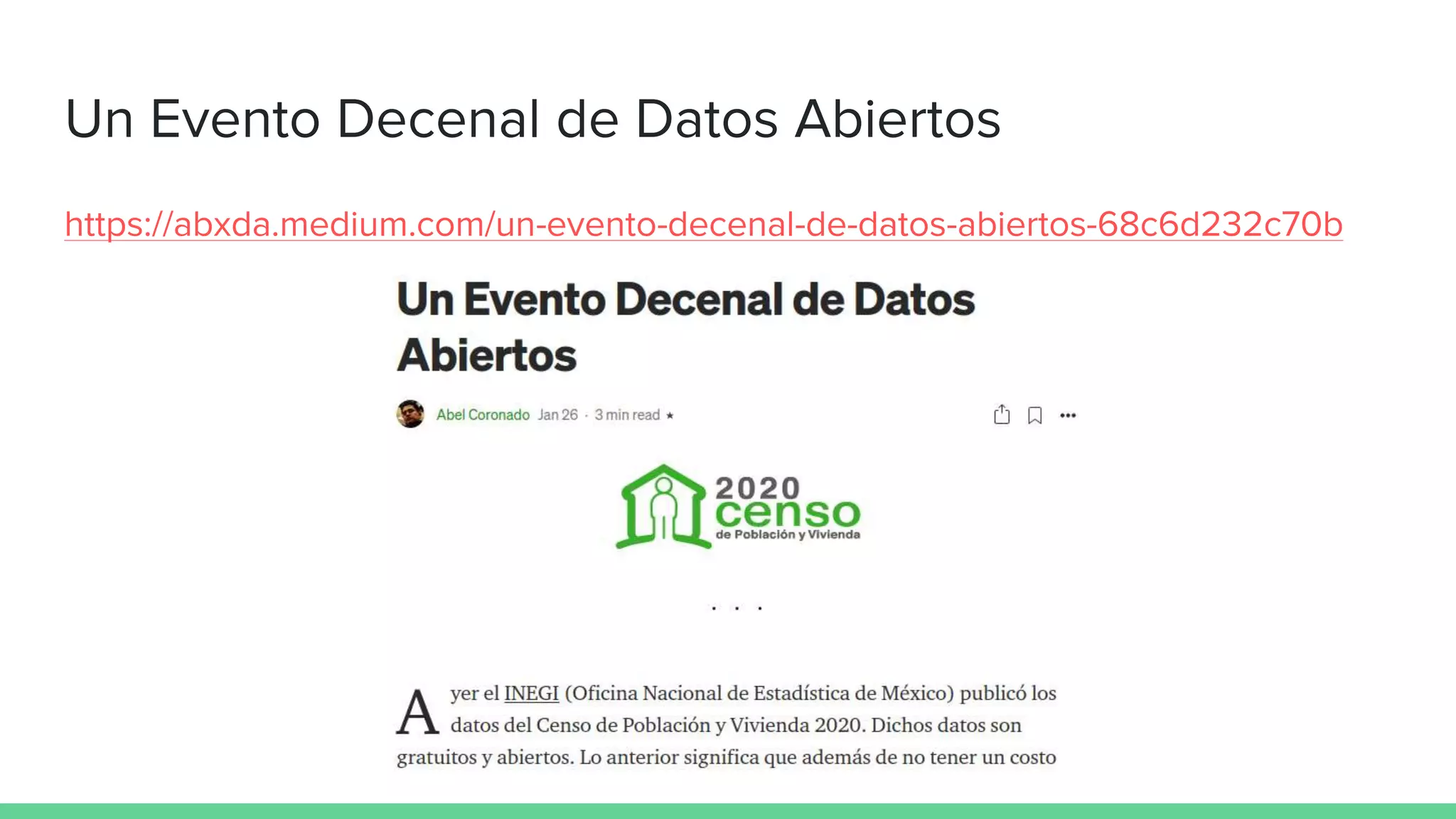 Un Evento Decenal de Datos Abiertos
https://abxda.medium.com/un-evento-decenal-de-datos-abiertos-68c6d232c70b
 