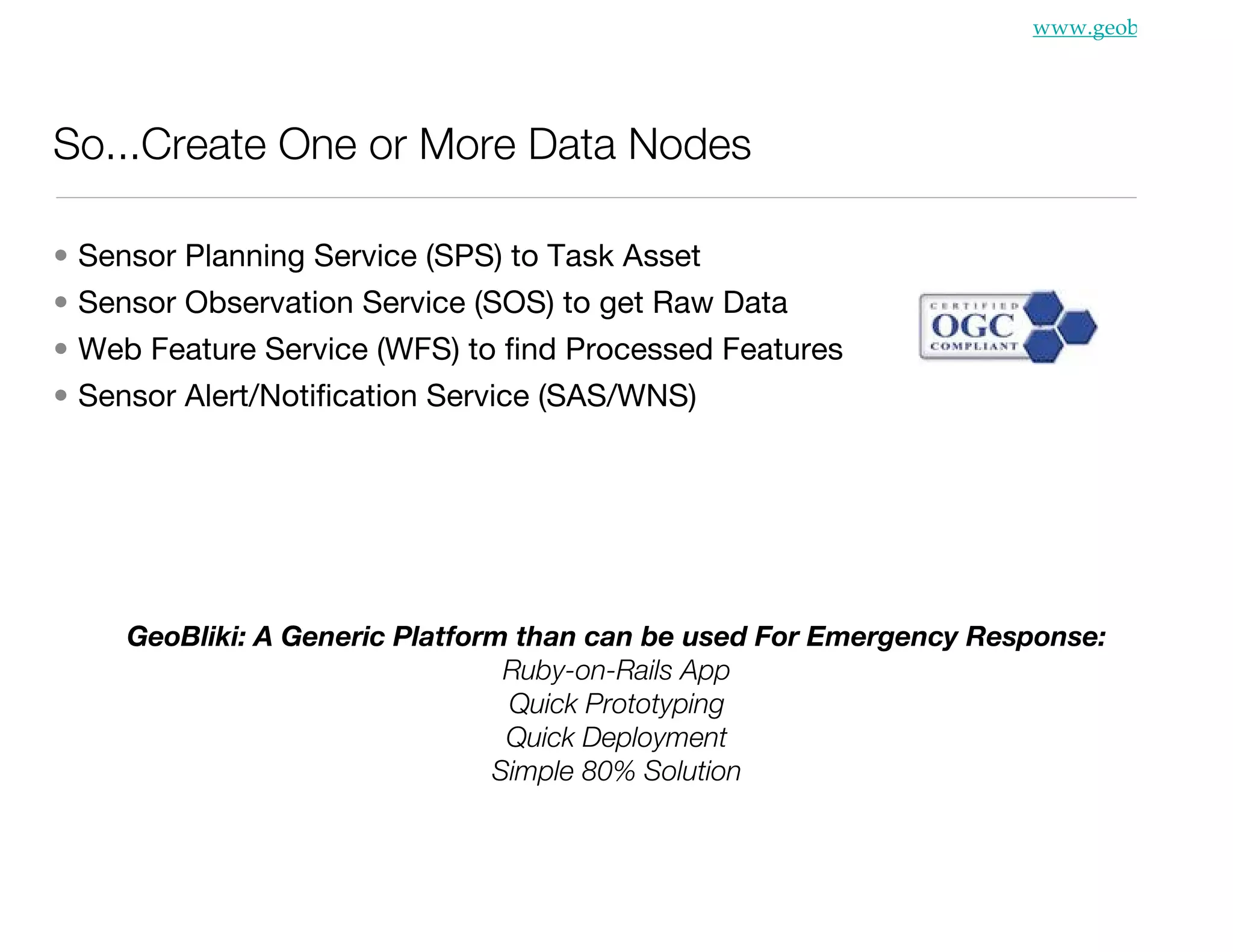 Geobliki: A Platform For Emergency Response