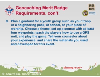 Geohunt Tutorial Comprehensive Guide to the Geocaching Merit Badge for Scouts BSA | PDF