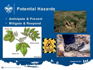 Potential Hazards
• Anticipate & Prevent
• Mitigate & Respond
 