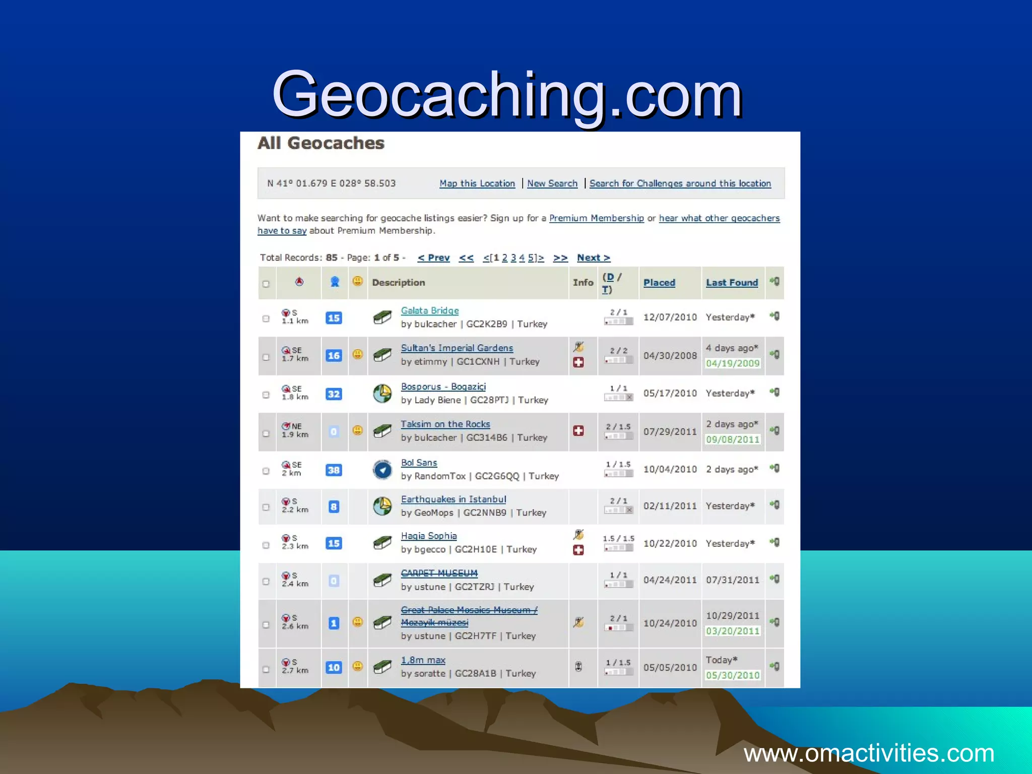 Geocaching.com




             www.omactivities.com
 