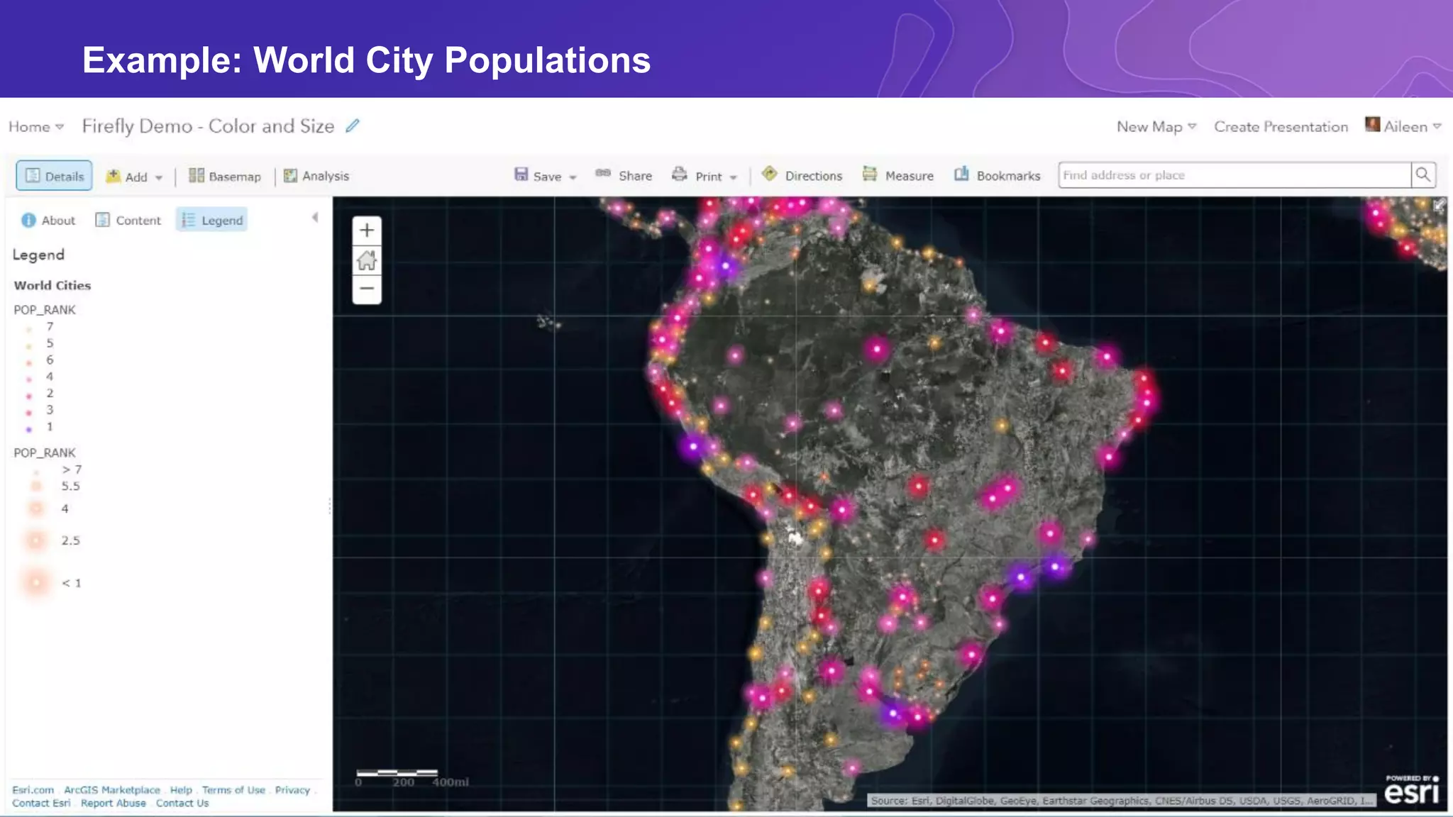 Example: World City Populations
 