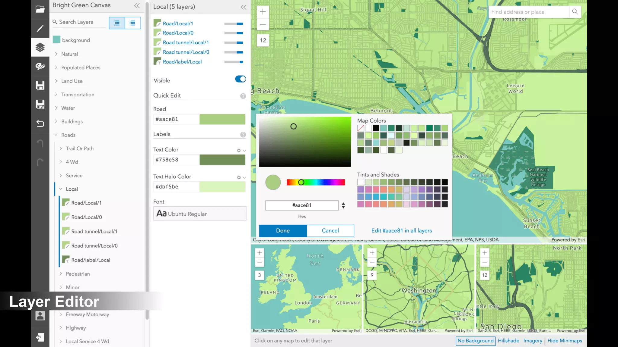 Customizing Vector Basemaps
Layer Editor
 