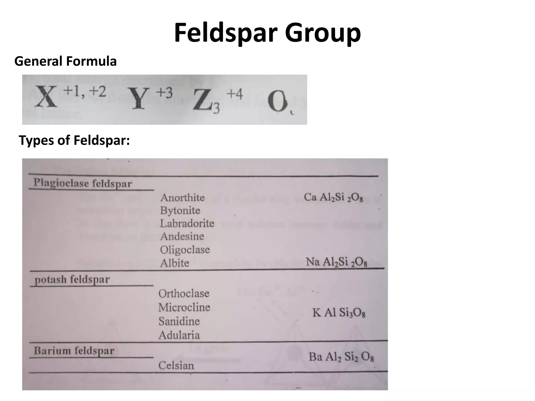 Feldspar Group
General Formula




Types of Feldspar:
 