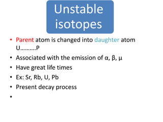 Parent Atom Example Geochemistry 2012 | PPTX