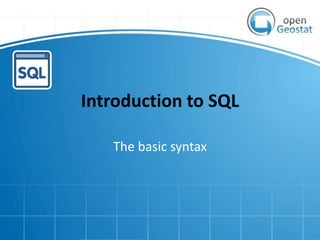 an introduction to access sql syntax - essential... One-day Training: Introduction to geological databases and Microsoft ...