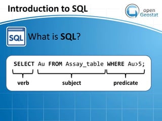 One-day Training: Introduction to geological databases and Microsoft ...