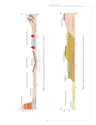 43
ORIGEM DAS PAISAGENS
Marcelo Eduardo Dantas, Regina Célia Gimenez Armesto, Amílcar Adamy
Perfil3.1–PerfilGeológico-GeomorfológicoEsquemáticodoTransectRoraima–SerradosCarajás(PA).
Perfil3.2–PerfilGeológico-GeomorfológicoEsquemáticodoTransectCorumbá(MS)–Brasília(DF).
 